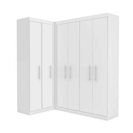 Guarda Roupa Star Modulado Canto 6 portas 2 Gavetas Poliman Menor preço em Guarda Roupa Star Modulado Canto 6 portas 2 Gavetas Poliman