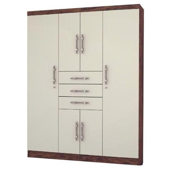 Menor preço em Guarda Roupa Taurus 6 Portas 3 Gavetas Imperial Imbuia/Champanhe - VLR