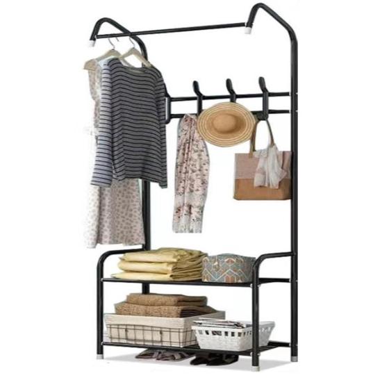 Guarda roupas arara cabideiro com prateleira organizador roupeiro sapateira duplo multiuso quarto é boa?
