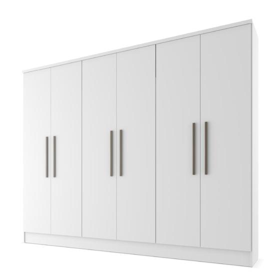 Guarda Roupas Casal 6 Portas 2 Gavetas Berlim Branco FAMA MOVEIS