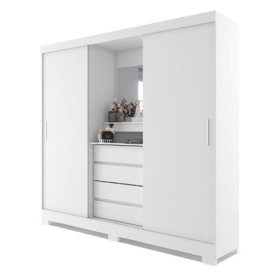 Guarda Roupas Casal Capela Com Espelho 2 Portas De Correr 4 Gavetas São