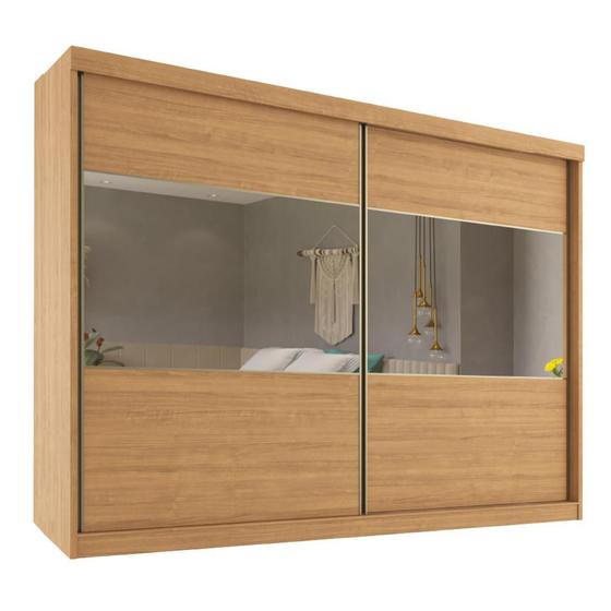 Guarda Roupas Casal com Espelho 2 Portas de Correr 6 gavetas Valencia