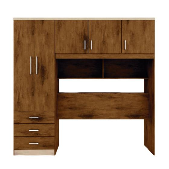 Guarda Roupas Casal Dormitório com 5 Portas 3 Gavetas Cancun J&A Jequitibá / Avelã Wood Menor preço em Guarda Roupas Casal Dormitório com 5 Portas 3 Gavetas Cancun J&A Jequitibá / Avelã Wood