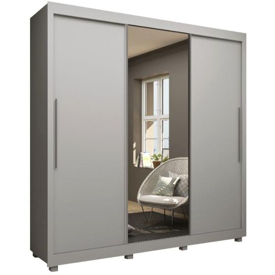 Guarda Roupas casal Gelius Royale 3 portas de correr com espelho - Branco Acetinado Menor preço em Guarda Roupas casal Gelius Royale 3 portas de correr com espelho - Branco Acetinado