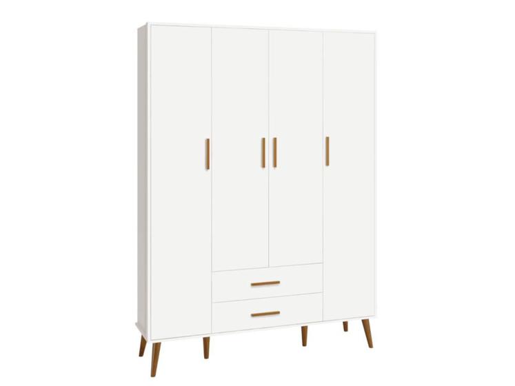 Imagem de Guarda-Roupas Infantil 4 Portas/2 Gavetas Reller Isis  Branco Fosco - 11328