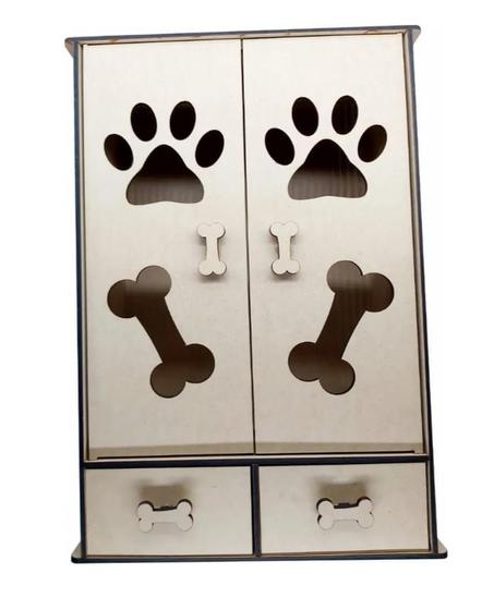 Imagem de Guarda Roupas Para Cachorro Pet organizador de roupinhas fabricado em MDF cru MODELO 01