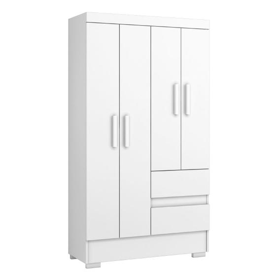 Guarda Roupas Solteiro Juvenil 4 Portas 2 Gavetas Branco Coimbra Aramóveis Menor preço em Guarda Roupas Solteiro Juvenil 4 Portas 2 Gavetas Branco Coimbra Aramóveis