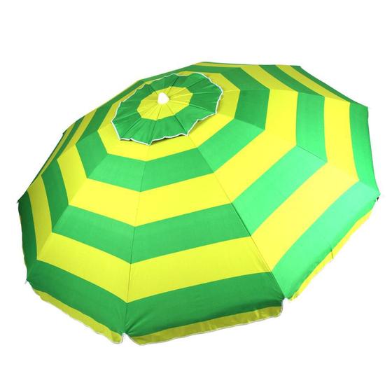 Guarda-sol Articulável Listrado Verde com Proteção UV 2,4m - ACASA Menor preço em Guarda-sol Articulável Listrado Verde com Proteção UV 2,4m - ACASA