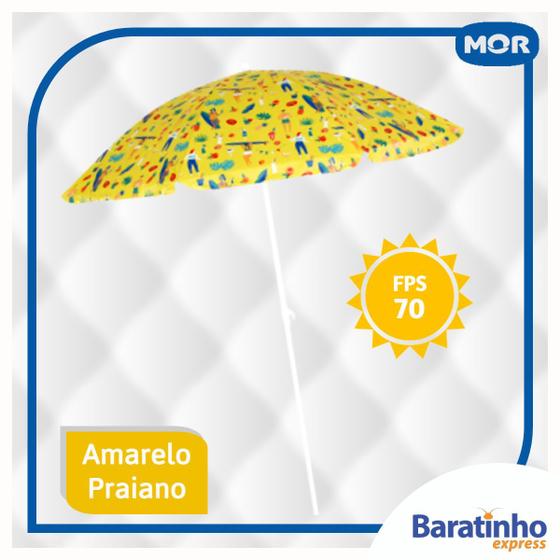 Imagem de Guarda Sol Com FPS 70 Amarelo Praiano 1,80m Piscina Mor