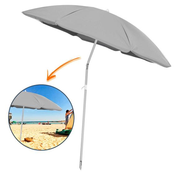 Imagem de Guarda Sol Grande 2,40m Ombrelone Sombrinha Nylon Articulado Sombreiro Piscina Jardim Camping Parque Pescaria Praia