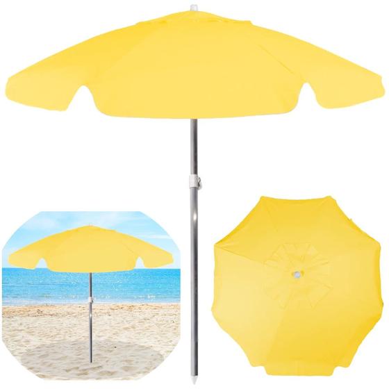 Menor preço em Guarda Sol Praia Piscina Amarelo 1,60 M Haste em Aluminio  Bel 