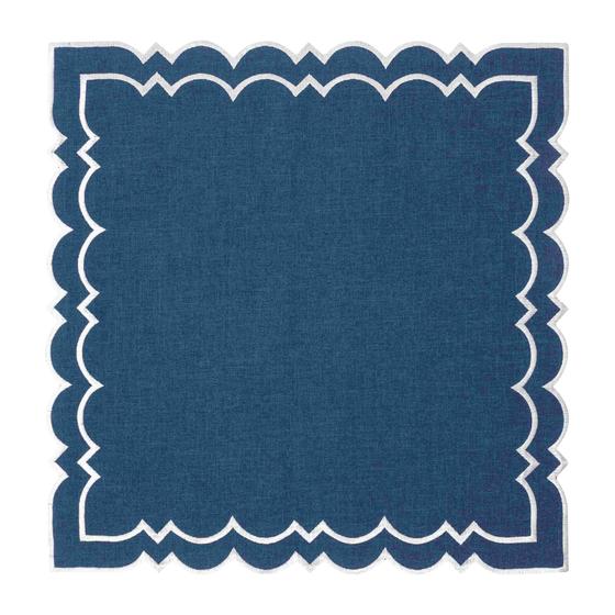 Imagem de Guardanapo Bordado Azul Com Branco Poli-Rami 45X45Cm Rafimex