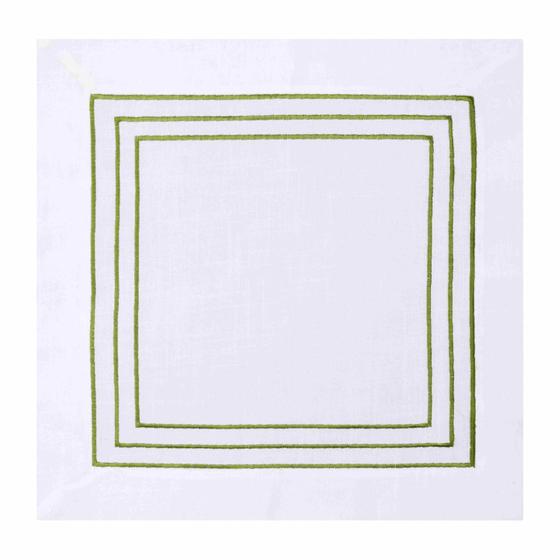 Imagem de Guardanapo Bordado Branco E Verde Poli-Bambu 45X45Cm Rafimex