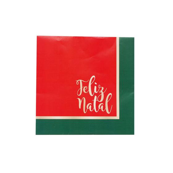 Imagem de Guardanapo de Papel Feliz Natal Bordo e Verde Escuro 32,5cm X 32,5cm - Cromus: 1924325