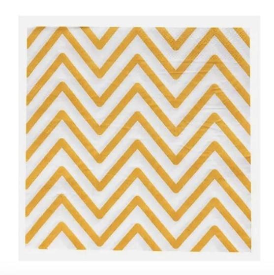 Imagem de Guardanapo de Papel Folha Dupla Folhas Chevron Dourado 32x32 cm Silver Festas - Inspire sua Festa Loja