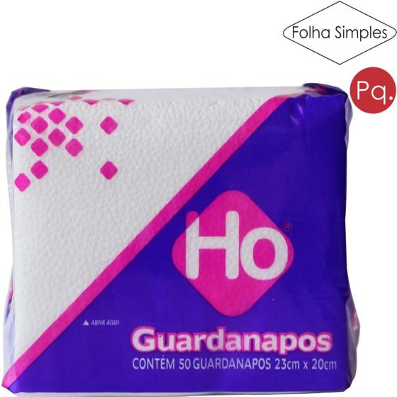 Imagem de Guardanapo de Papel Folha Simples Pequeno 23x20cm Pct/ 50 Folhas HO