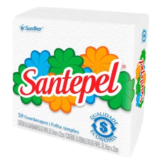 Imagem de Guardanapo de Papel Santepel Pequeno 24x22 50 Folhas Embalagem com 16 Unidades