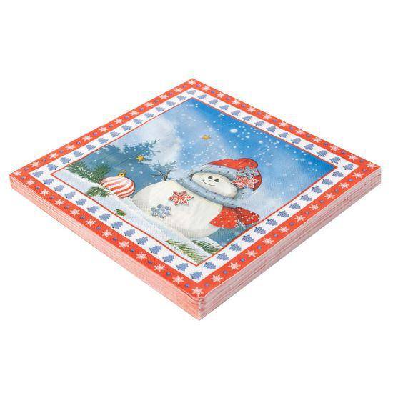 Imagem de Guardanapo Folha Dupla Boneco de Neve 32x32cm - 20 un