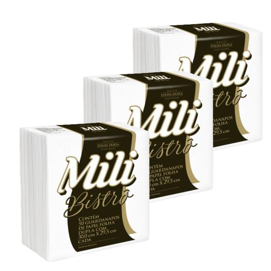Guardanapo Mili Bistrô Folha Dupla 30x29,5cm 16 pacotes c/50 Menor preço em Guardanapo Mili Bistrô Folha Dupla 30x29,5cm 16 pacotes c/50