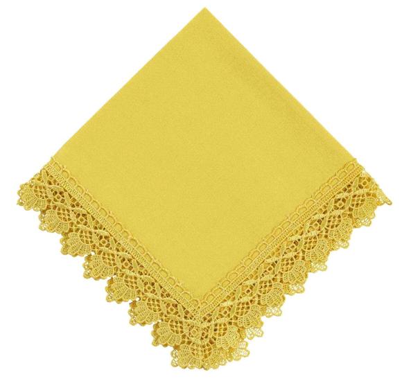 Imagem de Guardanapo Renda Guipir Amarelo Poli-Bambu 45X45Cm Rafimex