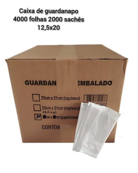 Imagem de Guardanapo Sachê embalado caixa 4000 unidades 2000 sachês 12.5x20cm
