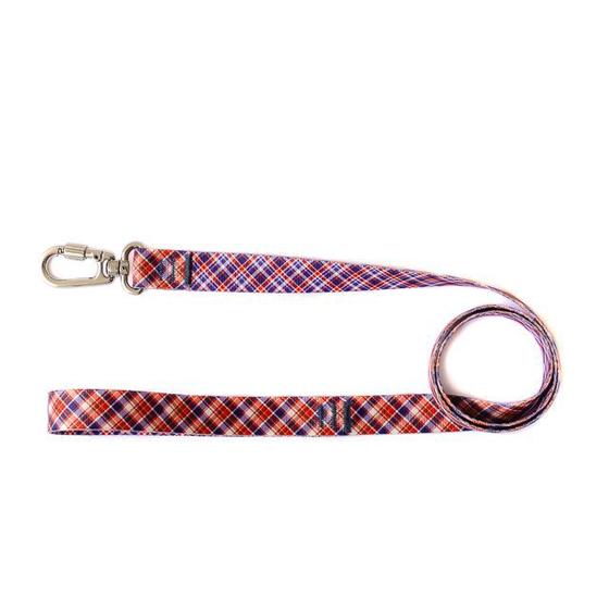 Imagem de Guia de passeio para cachorro PLAID - vermelho e azul - WALKIEDOG