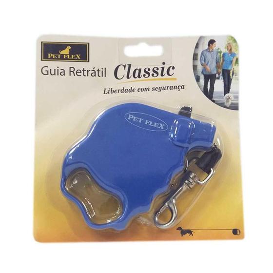 Imagem de Guia Retrátil Classic Azul Pet Flex