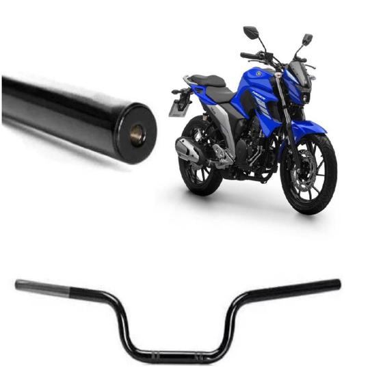 Imagem de Guidão Esporte Moto Yamaha Fazer 150 2022 2023 Com Rosca Para Peso Fosco Motocicleta