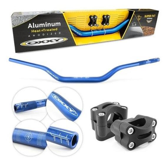 Imagem de Guidão Fatbar Alto com Adaptador OX7 Alloy Azul