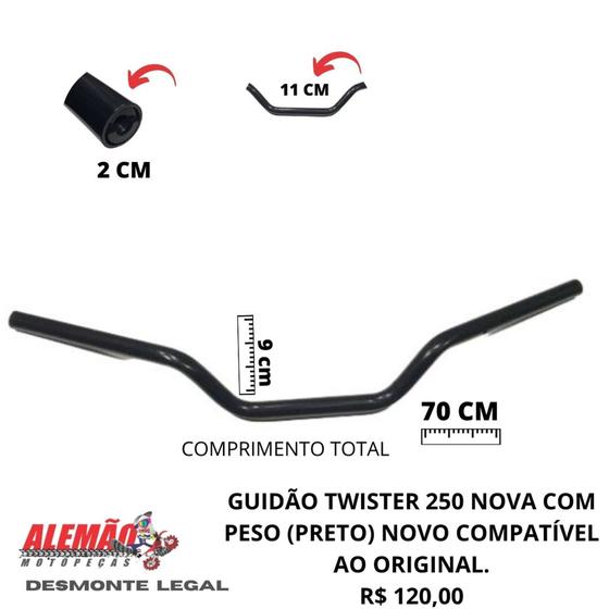 Imagem de Guidão twister 250 nova (preto) compatível ao original.