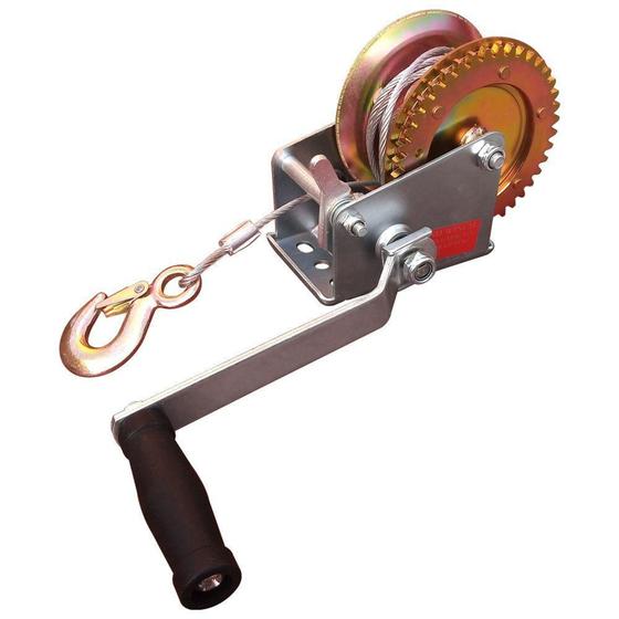 Imagem de Guincho Manual Catracado Com Arraste 270kg Com Cabo de Aço 6,8m X 5mm Náutico e Içamento de Cargas