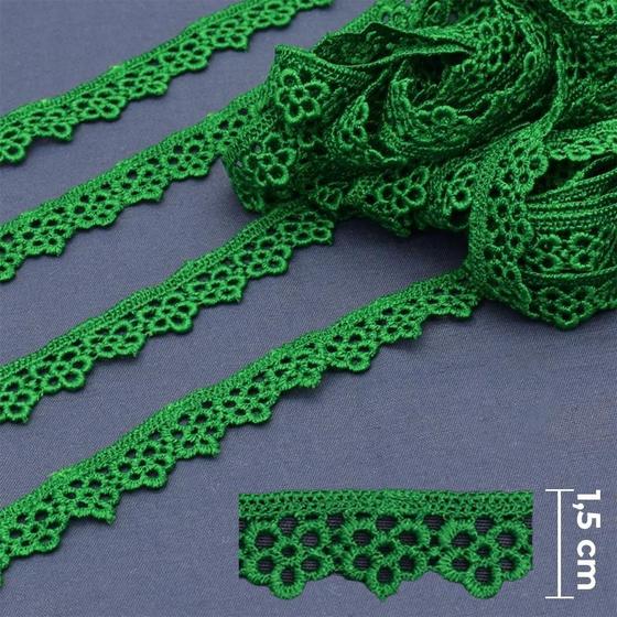 Imagem de Guipir Florzinha 1,50 cm Verde Bandeira- Ref. 432784 13,7 Metros - Círculo