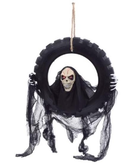 Imagem de Guirlanda caveira decorativa gordon 40cm halloween