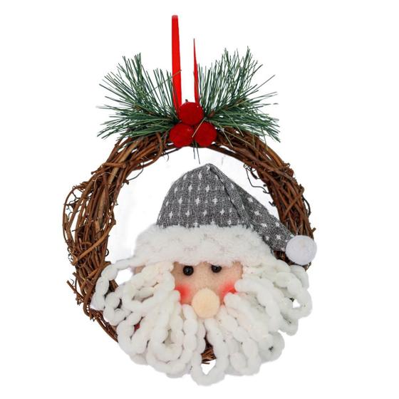 Imagem de Guirlanda com carinha noel tricot 16cm