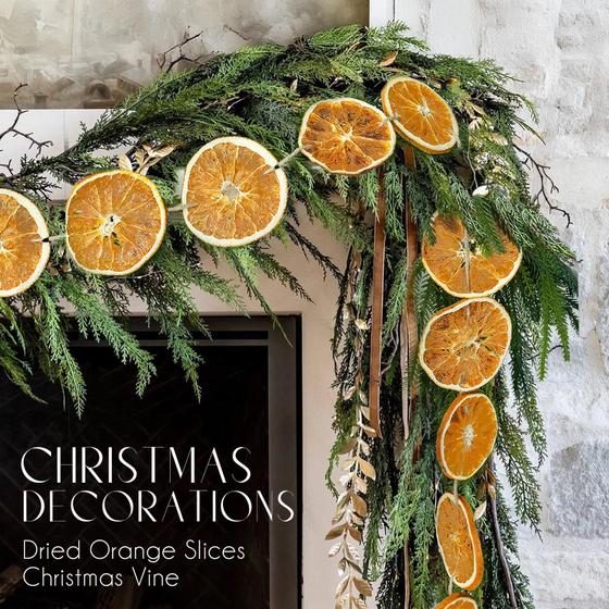 Imagem de Guirlanda de Natal com Fatias de Laranja Seca - 3 Metros de Comprimento