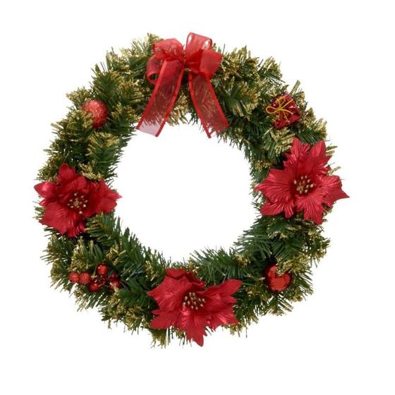 Imagem de Guirlanda Decorada 36cm Porta Enfeite Natalino Premium Decoração Casa Natal