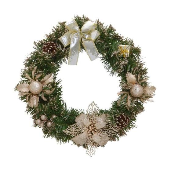 Imagem de Guirlanda Decorada 36cm Porta Enfeite Natalino Premium Decoração Casa Natal