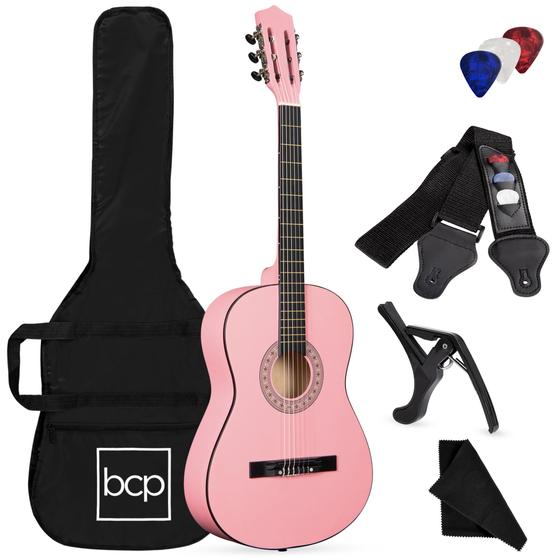 Imagem de Guitarra acústica Best Choice Products Beginner 38 in rosa