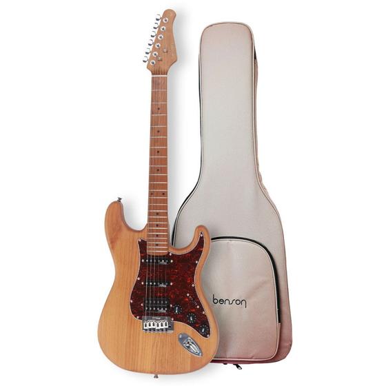 Imagem de Guitarra Benson Stratocaster Hardy Series HSS 902 Natural Escudo Tortoise Com Bag