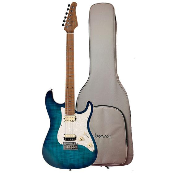 Imagem de Guitarra Benson Superstrato Hardy Series Modern BLB Black Light Blue Com Bag