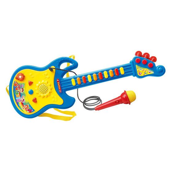 Imagem de Guitarra Com Microfone Brinquedo Infantil Bebê Musical Luzes