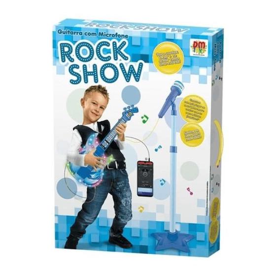 Imagem de Guitarra com Microfone Rock Show com Luzes Azul/Rosa DM Toys