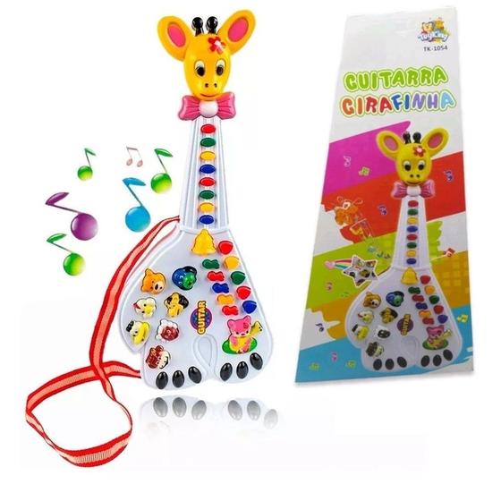 Imagem de Guitarra de Brinquedo Infantil Musical Girafinha Com Sons de Bichinhos e Melodias