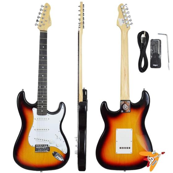 Imagem de Guitarra Elétrica Strato G100 3TS/WH Sunburst Giannini