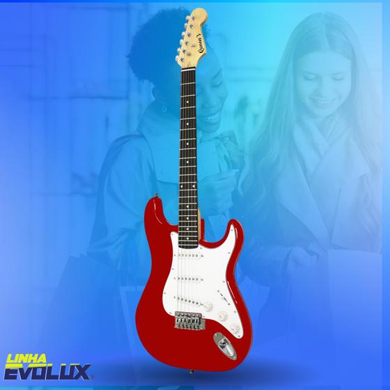 Imagem de  Guitarra Elétrica Vermelha e Branca e Faça Seu Som se Destacar Uma Fusão de Estilo e Performance