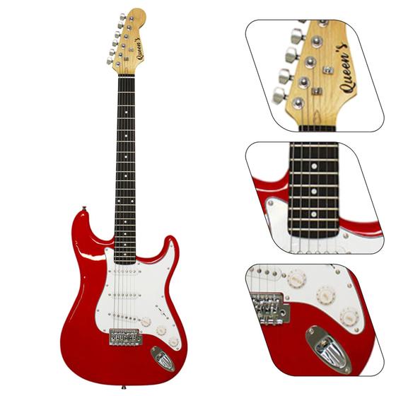 Guitarra Elétrica Vermelha e Branca e Faça Seu Som se Destacar Uma Fusão de Estilo e Performance - LinhaEvolux Imagem de Guitarra Elétrica Vermelha e Branca e Faça Seu Som se Destacar Uma Fusão de Estilo e Performance