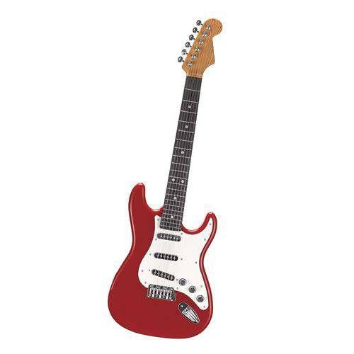 Imagem de Guitarra Eletrônica Infantil Brinquedo Rock Star Art Brink Vermelha