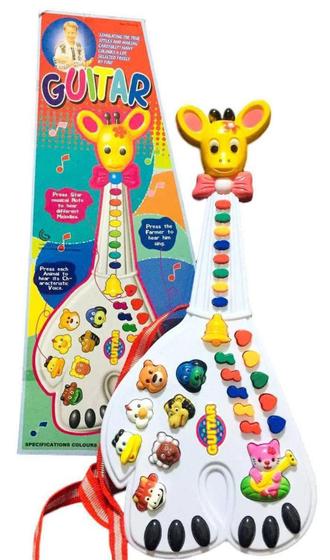 Imagem de Guitarra Girafa Musical Som Bichinhos 40X18 Presente