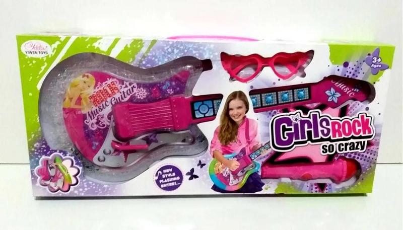 Guitarra Girls Rock Brinquedo Infantil Rosa Musical Menor preço em Guitarra Girls Rock Brinquedo Infantil Rosa Musical