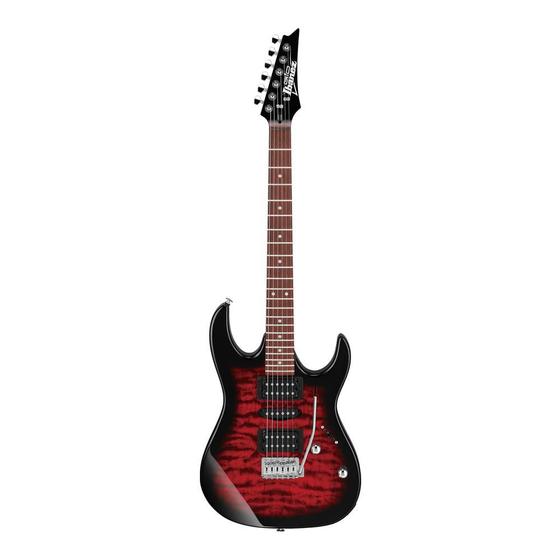 Imagem de Guitarra Ibanez GRX 70QA Preto/Vermelho Rajado Captação 2 Humbucker + 1 Single Double Lock - Ibanez
